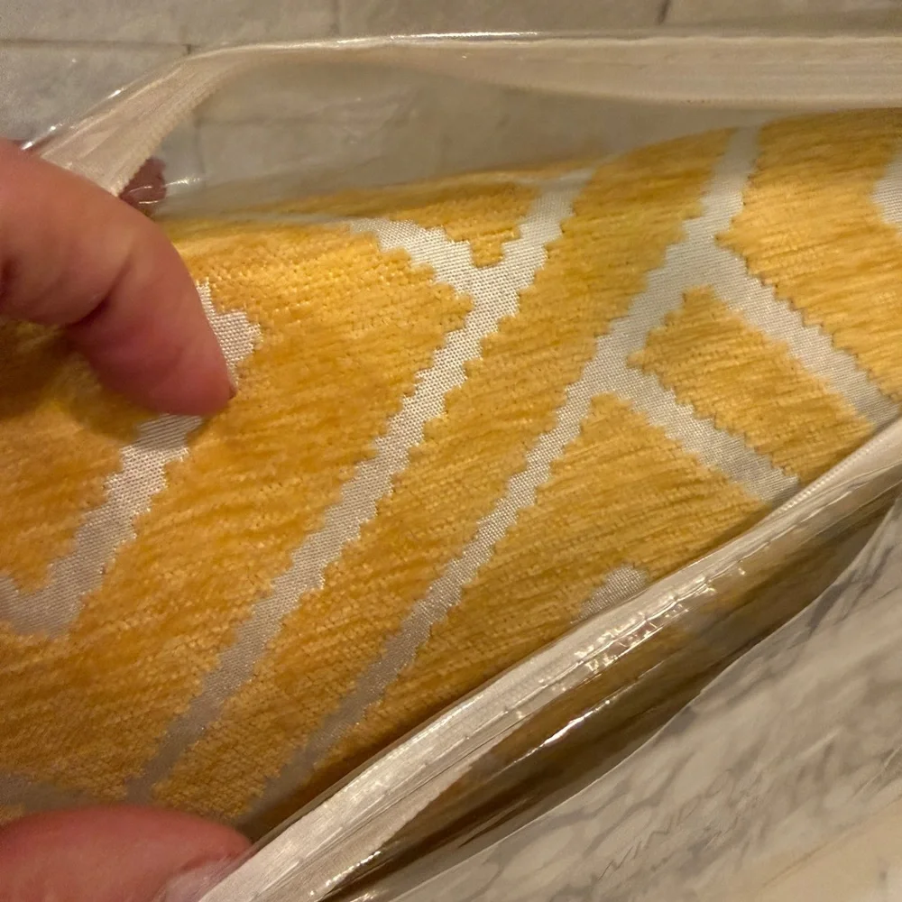 Safavieh Yellow and White Chevron Window Panel. ONE Window Panel. NEW 52” x 96”